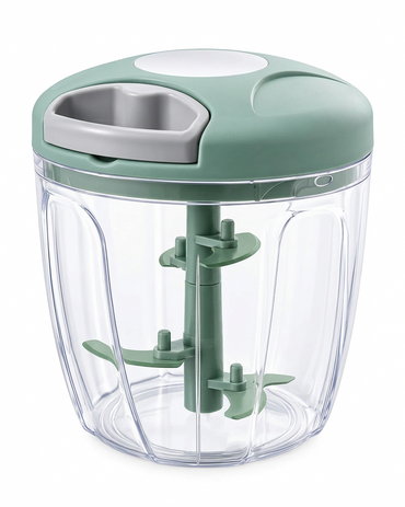 Manual Vegetable Chopper – 3-Blade Pull Cord Food Cutter for Onion, Garlic & Fruits